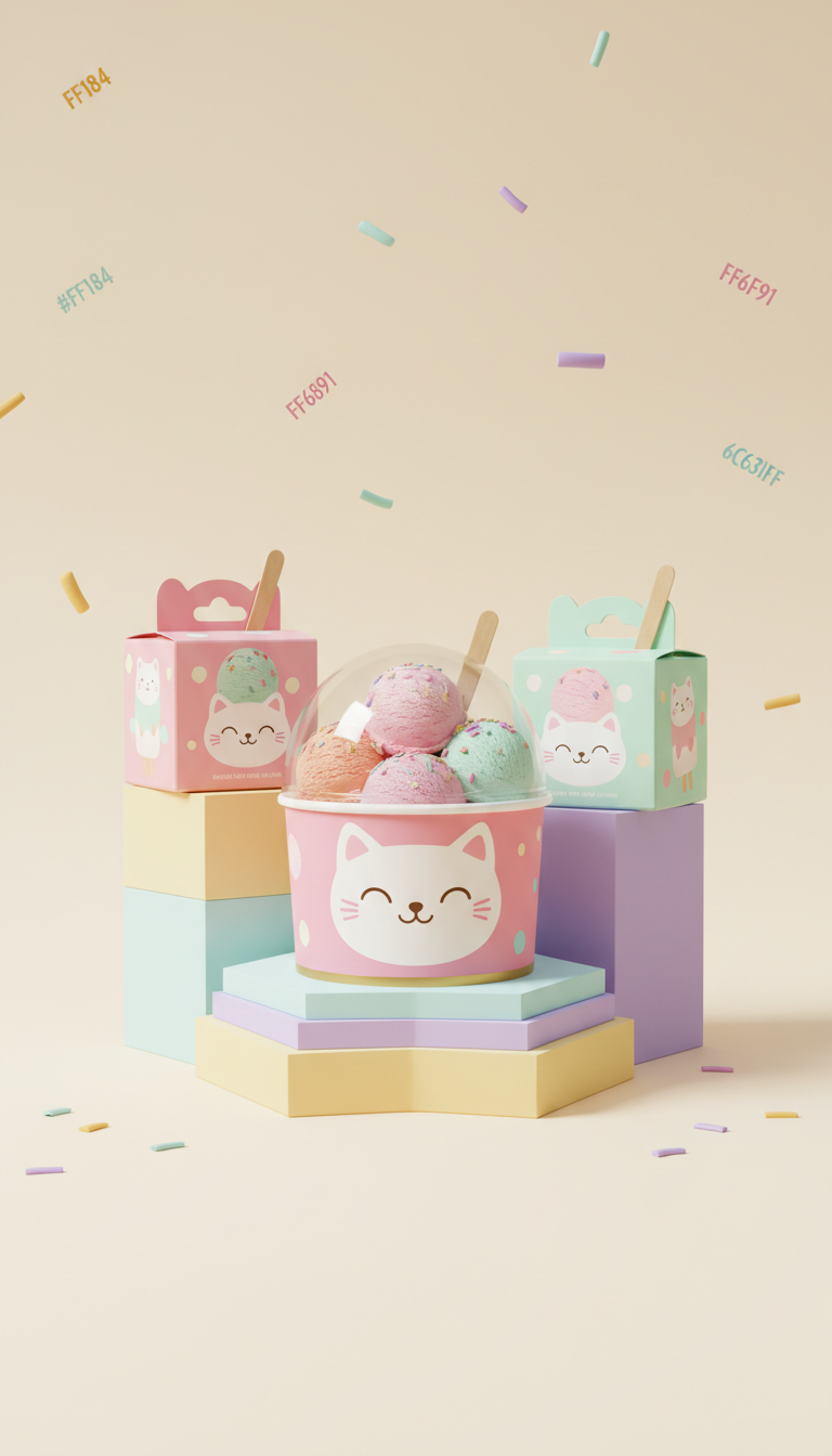 Pack glace chat saveur bubblegum