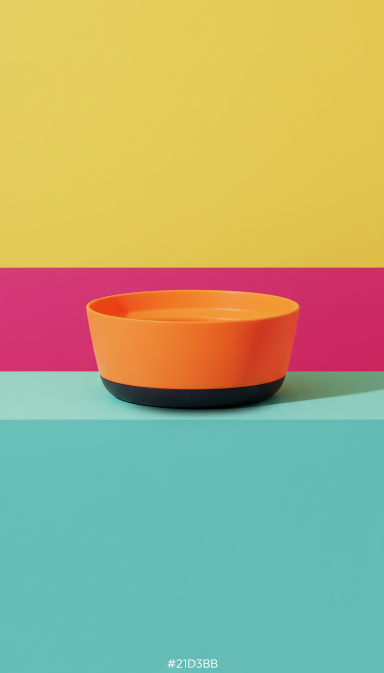 Gamelle pour animaux orange pop en silicone